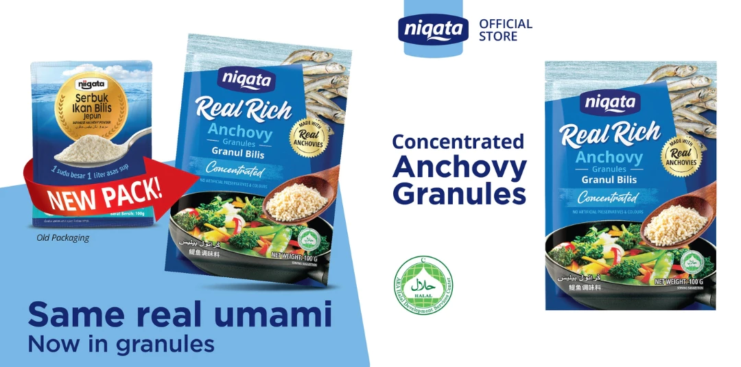 Niqata concentrated anchovy granules new pack banner