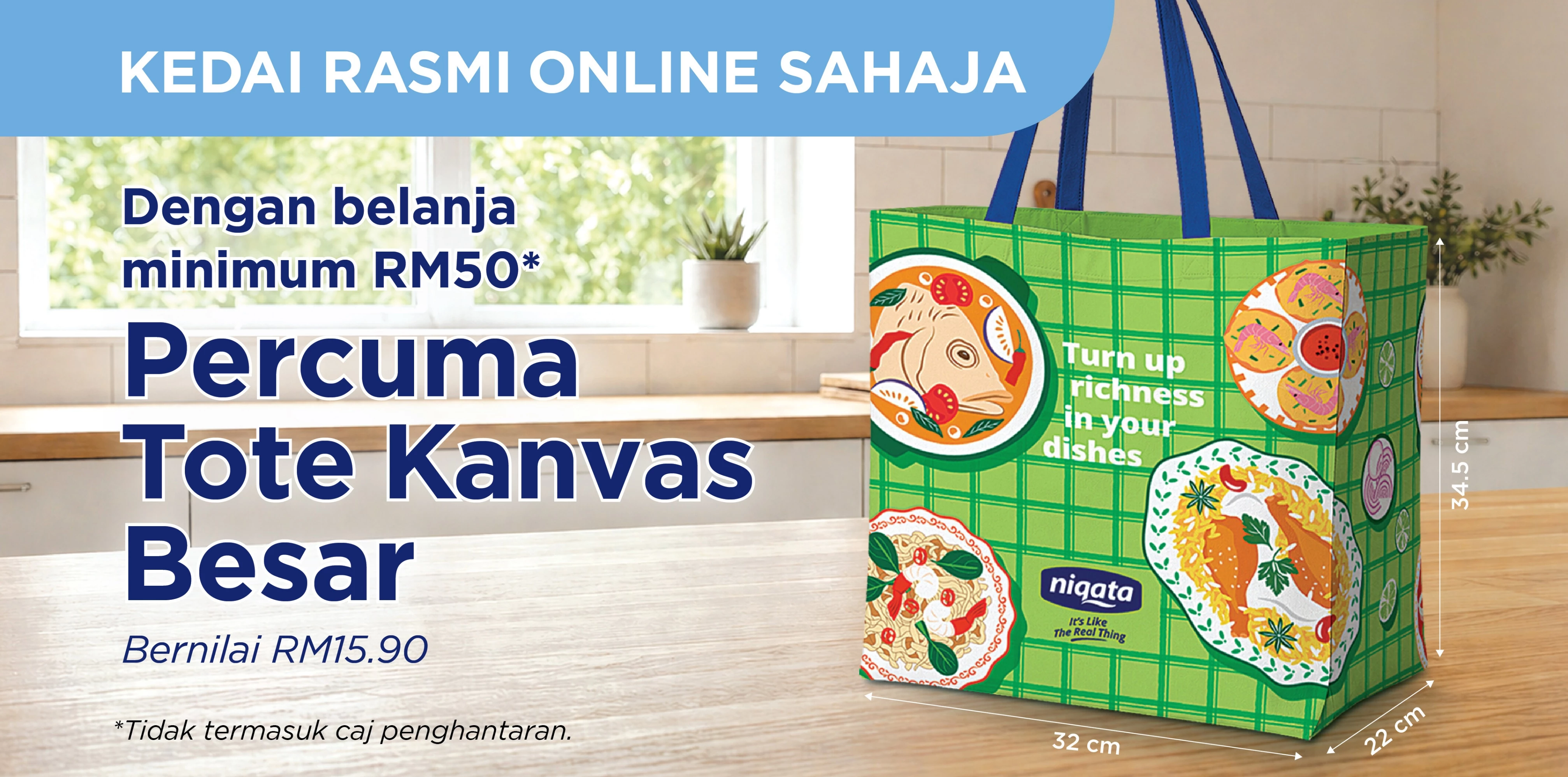 Niqata official store free canvas tote bag banner