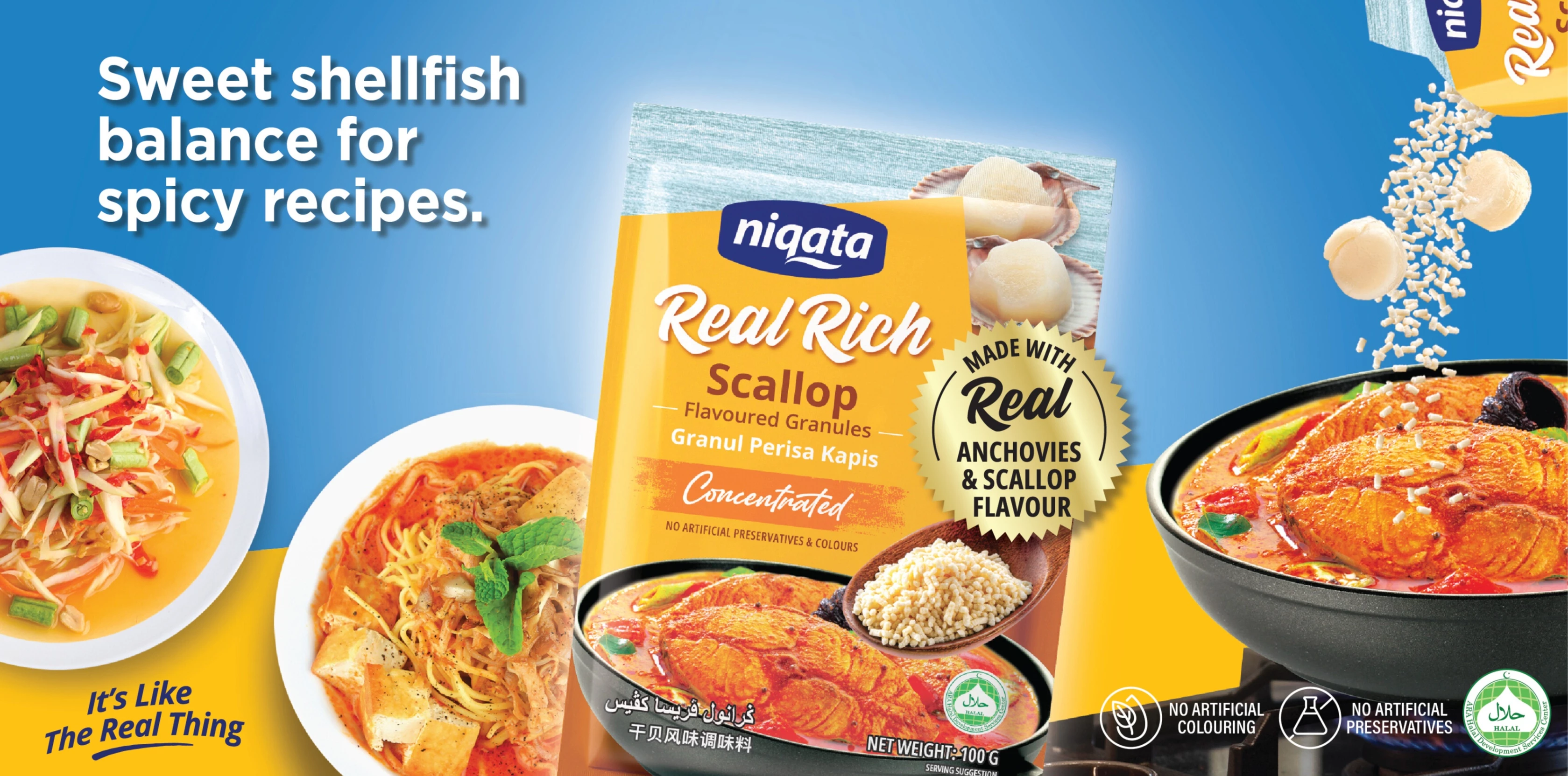 Niqata Real Rich Scallop Flavoured Granules banner